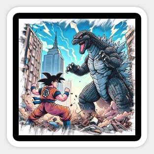 Goku vs Godzilla Sticker